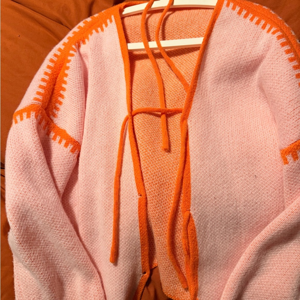 SHEIN Pink and Orange Cardigan